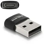 DeLOCK USB 2.0 Adapter USB Typ-A Stecker zu USB Type-C Buchse schwarz