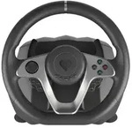 GENESIS Seaborg 400 Schwarz, Silber USB Lenkrad + Pedale Nintendo Switch, PC,
