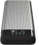 Targus HyperJuice Powerbank 27.000 mAh 245W 4x USB-C OLED Display silber/schwarz