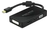 DeLOCK Mini DisplayPort 1.2 Adapter zu VGA / HDMI / DVI / Audio Buchse 4K Passiv