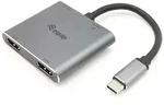 Equip USB-C 4-in-1 Dual-HDMI-Adapter, USB 3.0, 100W USB PD