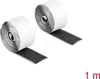 Delock 19060, DELOCK Klettband selbstklebend Haft/Flauschband L 1mx25mm SW