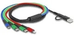 DeLOCK USB Ladekabel 4 in 1 USB Typ-A + USB-C zu Lightning / Micro USB / 2 x USB