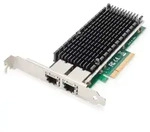 Digitus 2-Port 10 Gigabit Ethernet Netzwerkkarte, RJ45, PCI Express, Intel Chipsatz