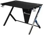 X Rocker Ocelot Aluminium Carbon Gaming Tisch mit Stickern in Rot & Blau