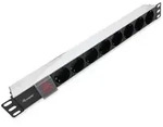 Equip 8-Fach Deutsche Steckdosenleiste, Aluminium-Schale