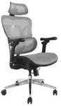 Equip Ergonomischer Premium-B&uuml;rostuhl mit Kopfst&uuml;tze und Armlehnen, Grau