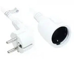 Alcasa P0102-W050 Stromkabel Wei&szlig; 5 m Netzstecker Typ E+F Netzstecker Typ F