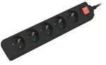 Lanberg PS1-05E-0300-BK Verl&auml;ngerungskabel 3 m 5 AC-Ausg&auml;nge Drinnen Wei&szlig;