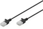 Digitus CAT 6 U-UTP Slim Patchkabel, 0,5 m, Schwarz