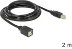 DeLOCK USB2.0-B - USB2.0-B, 2m USB Kabel USB B 0,48 Gbit/s Schwarz
