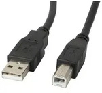 Lanberg CA-USBA-10CC-0050-BK USB Kabel USB 2.0 5 m USB B 0,48 Gbit/s Schwarz
