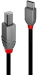 Lindy 36942 USB Kabel USB 2.0 2 m USB C USB B 0,48 Gbit/s Schwarz