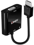 Lindy 38285 Videokabel-Adapter 0,1 m HDMI Typ A (Standard) VGA (D-Sub) Schwarz