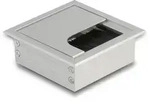 DeLOCK Kabeldurchf&uuml;hrung f&uuml;r Tischeinbau mit B&uuml;rste 80 x 80 x 28 mm silber