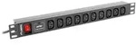 Lanberg PDU-10I-0200-IEC-BK Stromverteilereinheit (PDU) 10 AC-Ausg&auml;nge 1U Schwarz