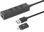 Manhattan 180894 Schnittstellen-Hub USB 3.2 Gen 1 (3.1 Gen 1) Type-A + Type-C 5000