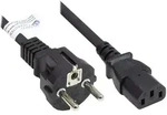 Alcasa P0030-S015 Stromkabel Schwarz 1,5 m Netzstecker Typ E+F C13-Koppler
