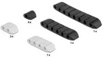 DeLOCK Kabelhalter trapezf&ouml;rmig selbstklebend Kombi Set 10 St&uuml;ck schwarz / wei&szlig;
