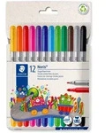 Staedtler 320 C12 Filzstift Fein / Mittel Schwarz, Blau, Braun, Gr&uuml;n, Grau,