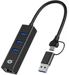 Conceptronic DONN07BA USB zu Gigabit-Netzwerkadapter mit 3-Port-USB-Hub, USB-A...