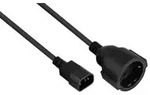 Kabelmeister SK1402-S010 Stromkabel Schwarz 1 m C14-Koppler Netzstecker Typ F