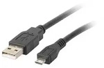 Lanberg CA-USBM-10CC-0010-BK USB Kabel USB 2.0 1 m Micro-USB B USB A 0,48 Gbit/s