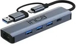 Inca IUTP-5T Schnittstellen-Hub USB Typ-C 1000 Mbit/s Grau