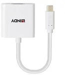 Lindy 43437 Videokabel-Adapter 0,1 m USB Typ-C VGA (D-Sub) Wei&szlig;