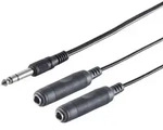 Klinkenstecker 6,3mm - 2 Klinkenbuchse 6,3mm, 0,2m