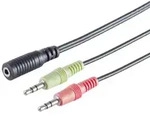 Headset Y-Adapter, TRRS Buchse, 3,5mm, CTIA