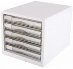 DELI Schubladenbox 5 Schubladen 27,5x34x26cm wei&szlig;