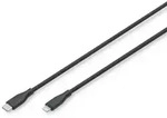 Digitus Lightning Silikon Anschlusskabel, USB-C - Lightning, 0,5m, schwarz