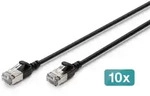 Digitus CAT 6A F-FTP Slim Patchkabel, 0,3m, Schwarz, 10 St&uuml;ck