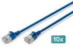 Digitus CAT 6A F-FTP Slim Patchkabel, 2 m, Blau, 10 St&uuml;ck