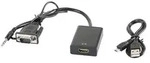 Lanberg AD-0021-BK Videokabel-Adapter 0,2 m HDMI Typ A (Standard) VGA (D-Sub)...