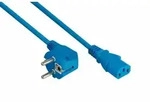 Kabelmeister SK0130-B005 Stromkabel Blau 0,5 m Netzstecker Typ E+F C13-Koppler
