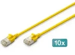Digitus CAT 6A F-FTP Slim Patchkabel, 2 m, Gelb, 10 St&uuml;ck