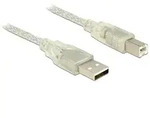 DeLOCK 83893 USB Kabel USB 2.0 1,5 m USB A USB B 0,48 Gbit/s Durchscheinend