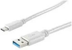 USB Kabel 3.0 USB A Stecker > USB 3.1 Typ C Stecker wei&szlig; 3,0m