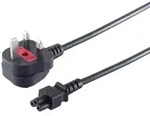 England Stecker - 3pol Buchse C5, schwarz, 1,8m