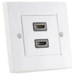 HDMI Wanddose 2x HDMI Buchse reinwei&szlig;