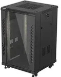 LANBERG 19" 18U 600x600 freistehend Glast&uuml;r (FlatPack) sw