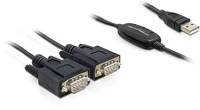 Delock 61886, DeLOCK 2x RS232/USB 2.0 Serien-Kabel Schwarz