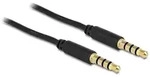 DELOCK Klinkekabel 3,5mm -> 3,5mm StSt 2.00m 4Pin schwarz