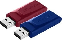 Verbatim 49327, Verbatim Slider - USB-Stick - 2x32 GB, Blau, Rot