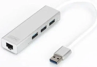 Digitus DA-70250-1, Digitus USB 3.0 3-Port Hub & Gigabit LAN-Adapter