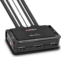 Lindy 42345, Lindy 42345 Tastatur/Video/Maus (KVM)-Switch Rack-Einbau Schwarz