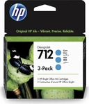 HP 3ED77A, HP 712 3er-Pack Cyan DesignJet Druckerpatronen, 29 ml