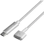 LogiLink USB-C zu Apple MagSafe 2 Ladekabel, silber